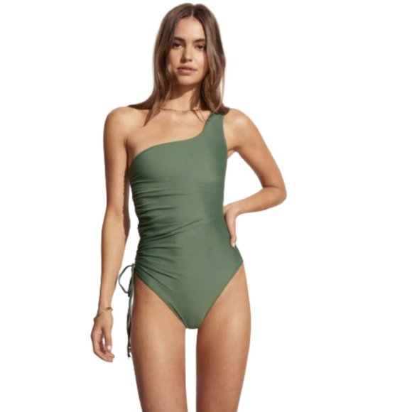 NWT Faithful the Brand Motu Uta Bathing Swim Suit Womens 12 XXL Green One Piece